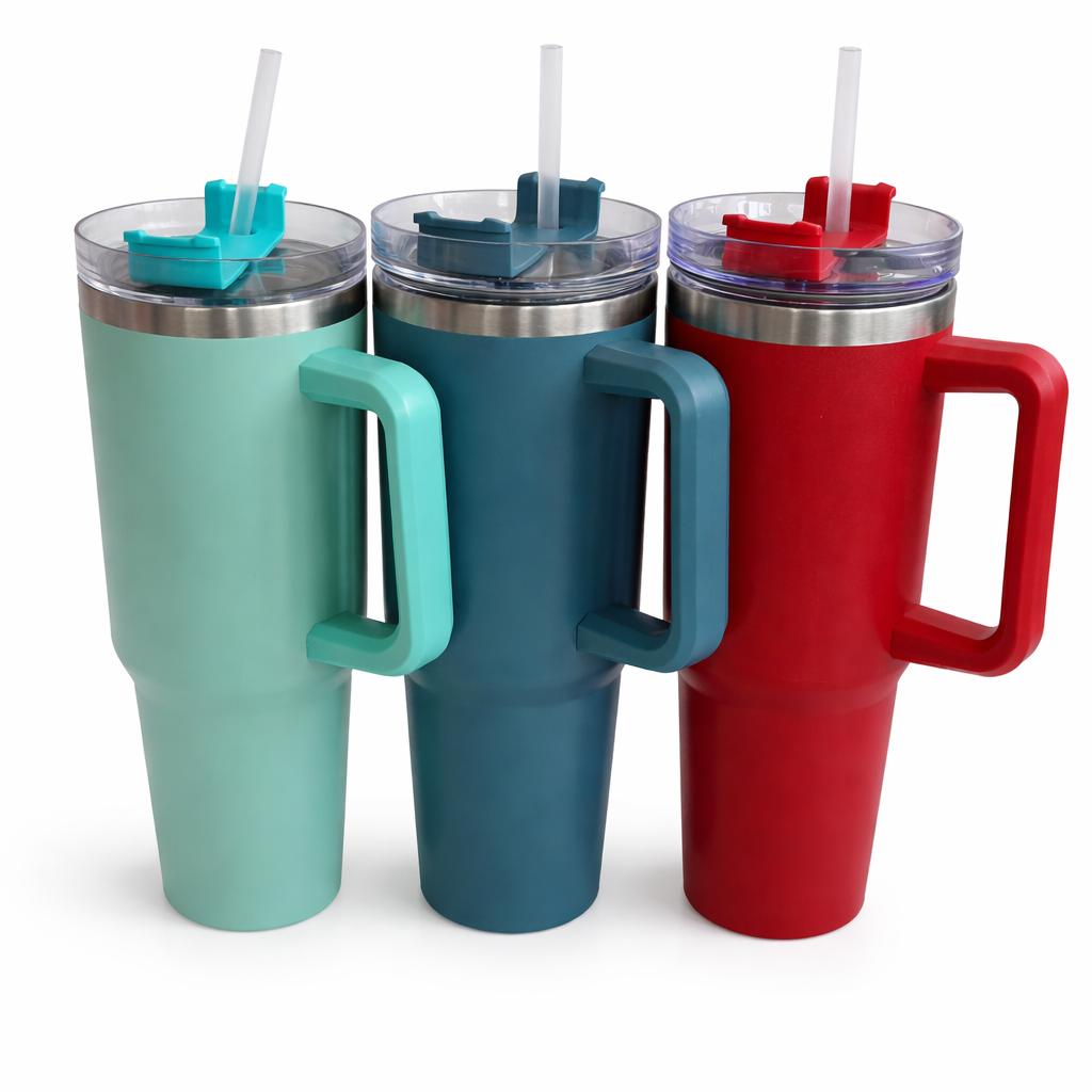 Copo Térmico com Canudo Reutilizável e Alça