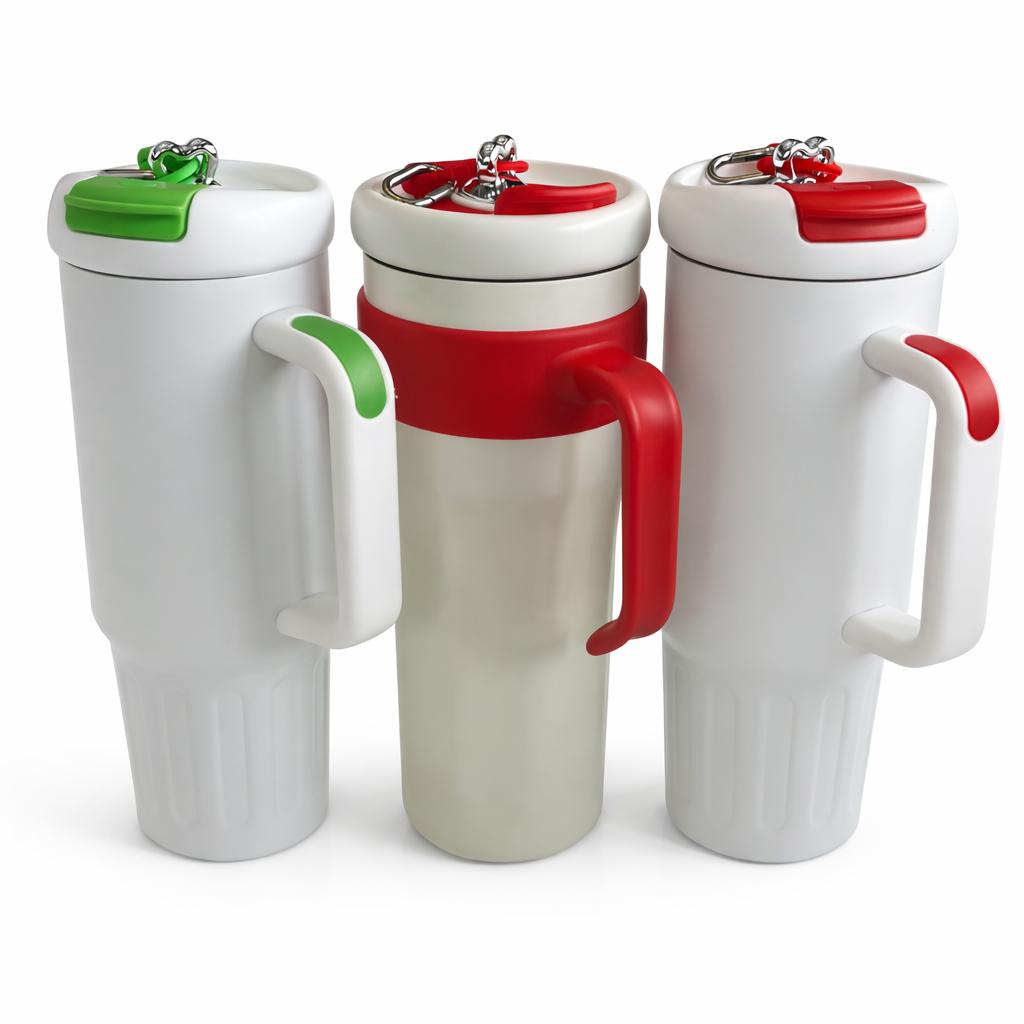 Copo Térmico Compacto em Aço Inox com Tampa de Segurança